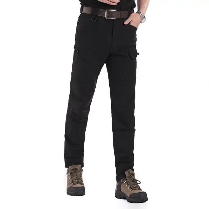 Calças Masculinas Sólida Tático Impermeável Multi-bolsos Compridas 19ing Cor 17 High Quality Esporte e Lazer