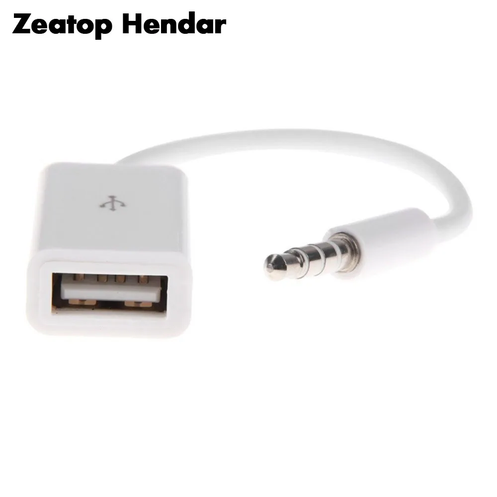 1pcs 3.5mm Male Aux Audio Plug Jack To Usb 2.0 Female Converter Cord
