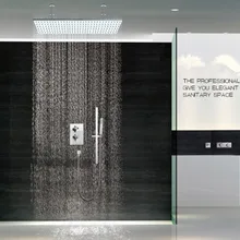 500X500 мм латунный квадратный потолок муссон душ Термостатические клапаны с латунной ручной душ 9004