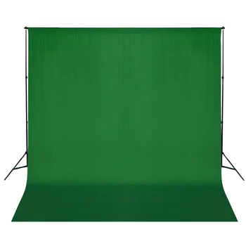 

600 x 300 cm Photography Background Studio Backdrop Portable Background System with Green Background Photo and Tripod