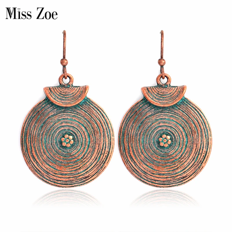 

Miss Zoe Vintage Fashion Mini Flowers Round Drop Earrings Danglers Bohemia Ethnic Retro Charm Earrings BOHO Beach Holiday