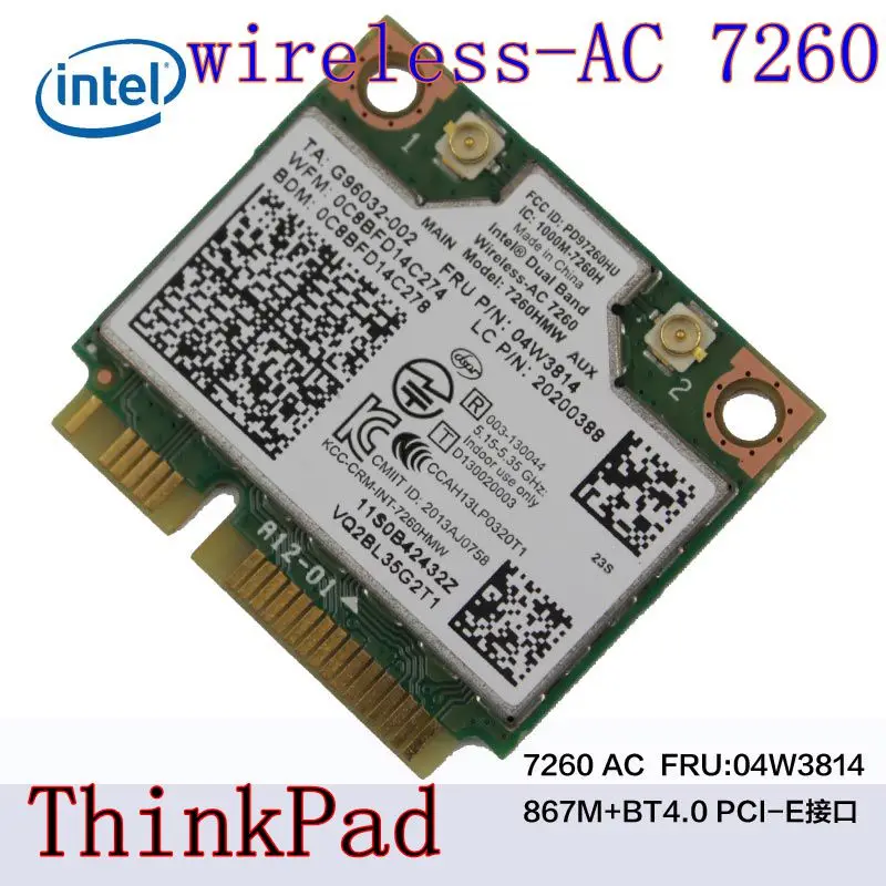 Intel Dual Band Wireless AC 7260 7260HMW 7260AC THINKPADS440 S540 E440 INTEL7260AC Dual Frequency 867M Bluetooth
