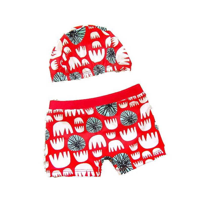 

Boys Swimming Trunks For 1-9Y Boys Summer Shorts With Cap Swim Beach Wear Print Toddler Baby Kids Trunks Swimsuit Bathing Suits
