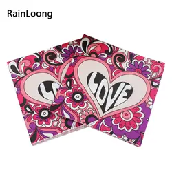 [RainLoong] Свадьба Любовь бумажные салфетки Para Festas ткани салфетка с принтом питания вечерние 33 см * 33 см 1 упак./лот