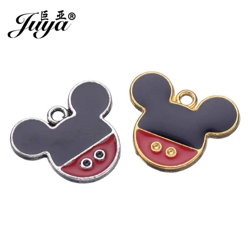 

JUYA 15pcs Enamel Mickey Minne Charm Pendants For Women Kids Jewelry DIY Making DIY Handmade Findings Accessories Wholesale