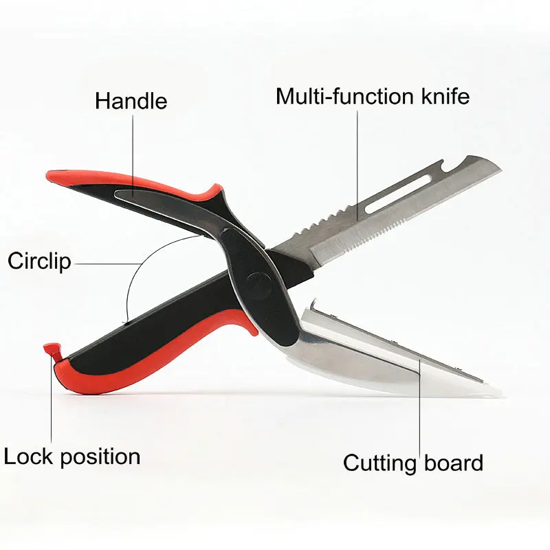 

Multi-Function Kitchen Scissors Cutter Utility&Board Stainless Steel Kitchen Cutter Meat Potato Cheese Vegetable Cut