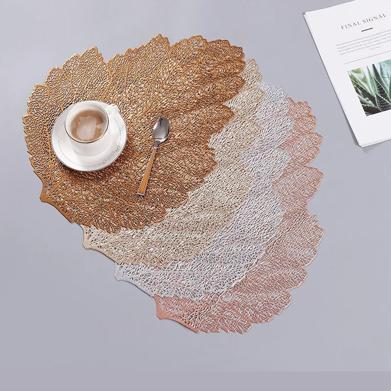 Placemat for Dining Table Coasters Leaf Simulation Plant Cup Coffee