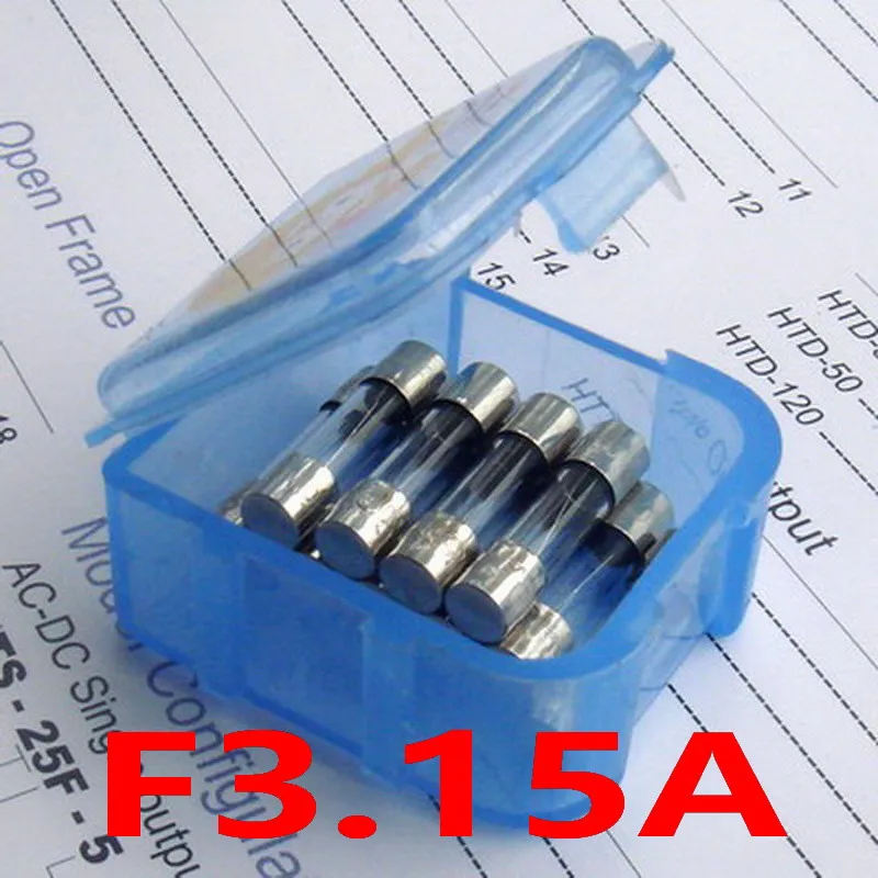 

(10 pcs/lot) F3.15A 250V 5 x 20mm Quick Blow Glass Tube Fuse, UL VDE RoHS Approved, 3.15A, 3.15 Amp.