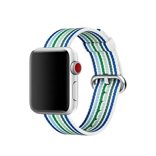 Ремешок nato для Apple Watch band 4 42 мм/38 мм 3 iwatch band 44 мм 40 мм correa тканый нейлоновый ремешок - Цвет ремешка: new strip blue