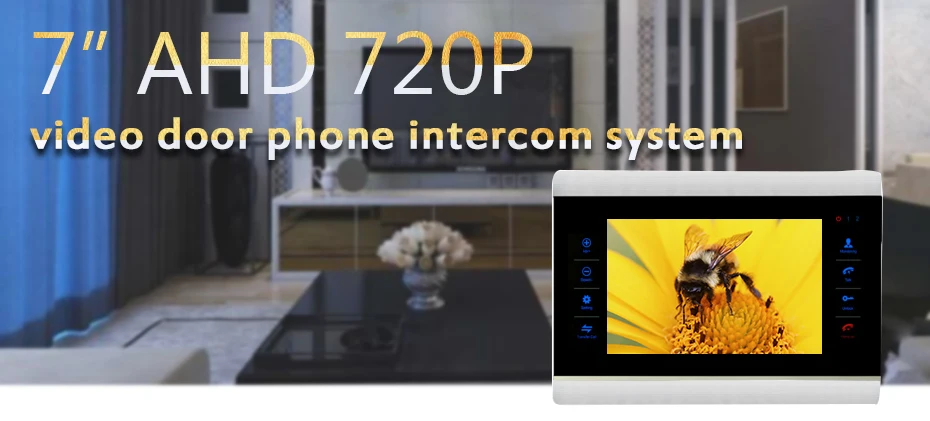 Sale Homefong 720P  Video Door Phone Intercom System with Waterproof Doorbell Camera 6 Indoor Monitors 7 Inch Indoro Monitor Record 4