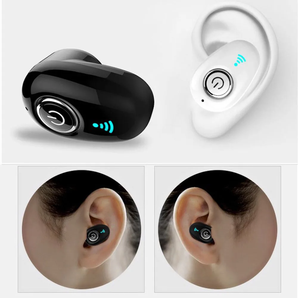 1 шт. Мини Bluetooth наушники беспроводные наушники в уши невидимые наушники гарнитура стерео с микрофоном для телефона