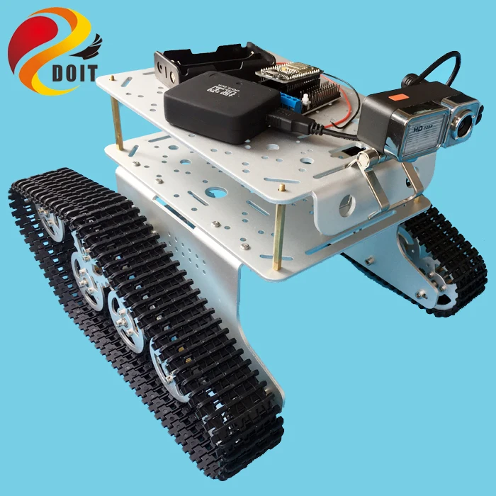 

TD300 Double Decker Robot WiFi Tank Chassis With Video Camera+Nodemcu ESP8266 Board+Openwrt Router Kit By App Phone RC Toy