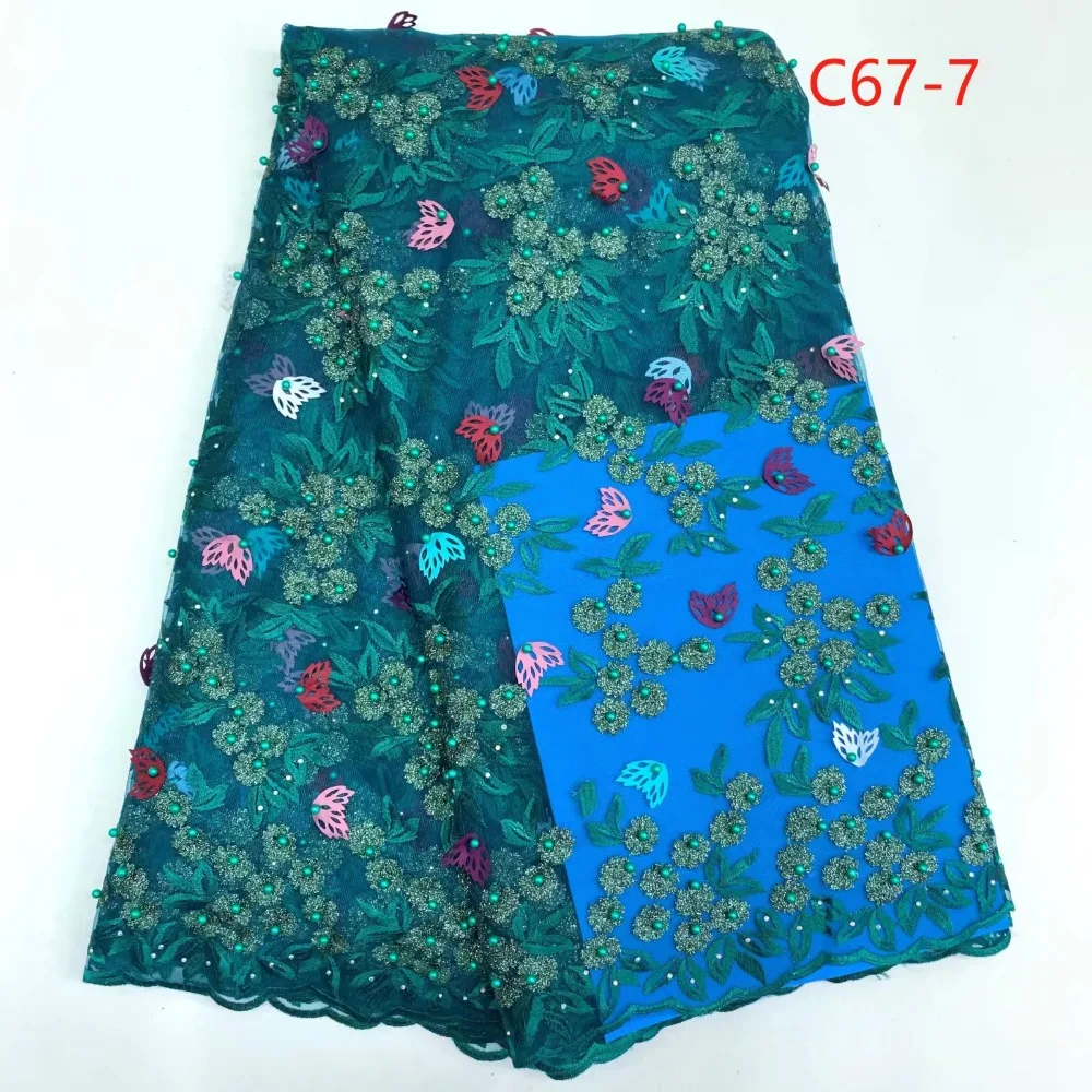 

2019 African Lace Fabric On Sale Beads Lace Fabric guipure lace fabric for women Eveing Dress