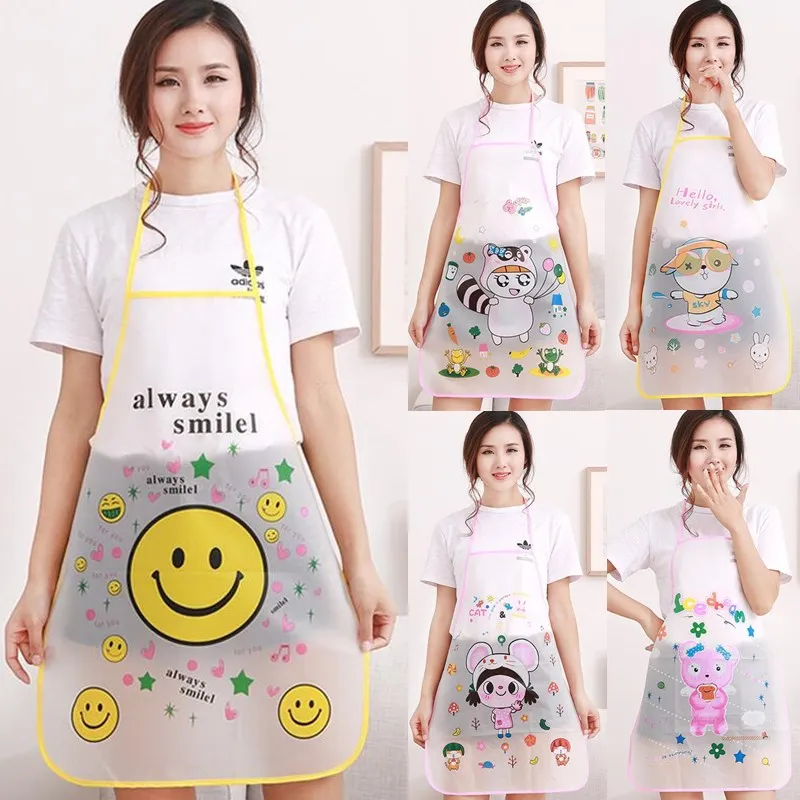 

1Pcs Rabbit Elephant Pattern Waterproof Apron Woman Adult Bibs Home Cooking Cleaning Aprons Kitchen Accessories 46001