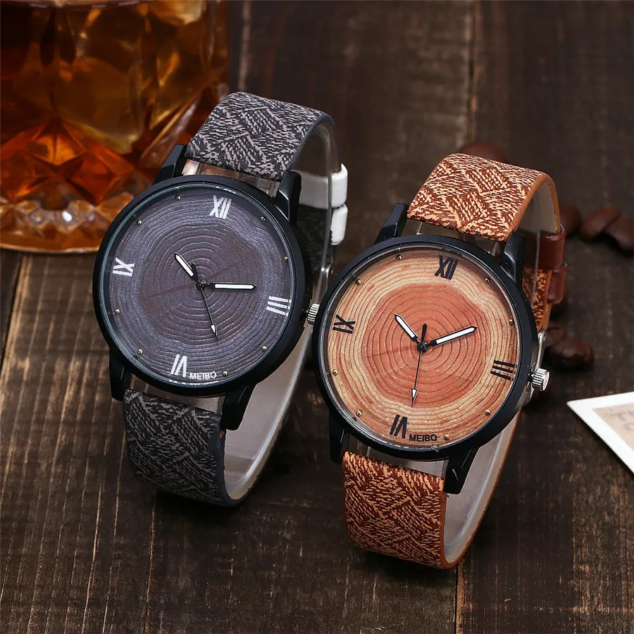 2018 Unique Women Quartz Analog Hollow men Note Style Leather