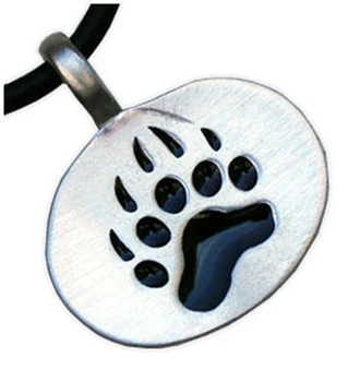 

Bear Pride Oval Pendant Gay Pride Pewter Necklace