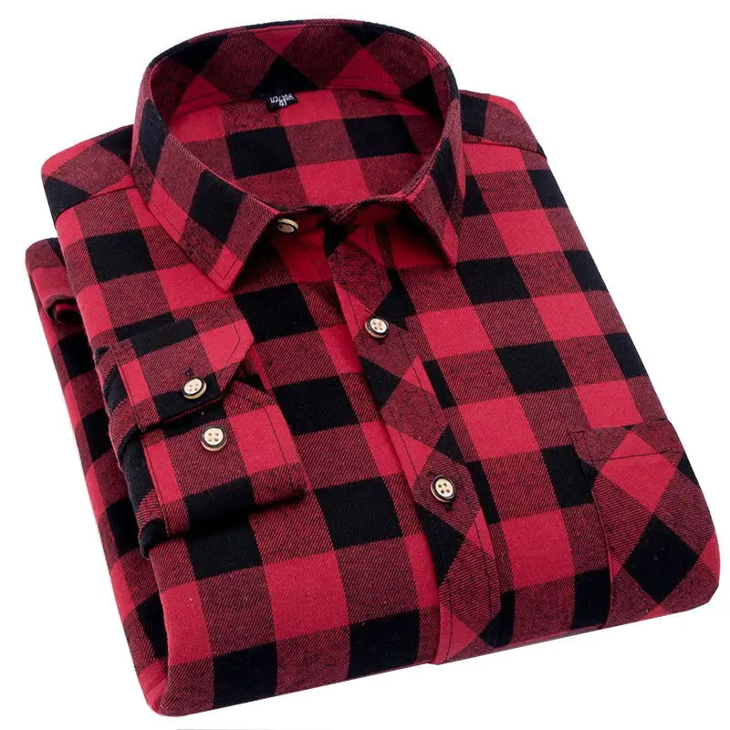 Camisa masculina 2019 новая фланелевая клетчатая рубашка мужская с длинным рукавом Chemise Homme