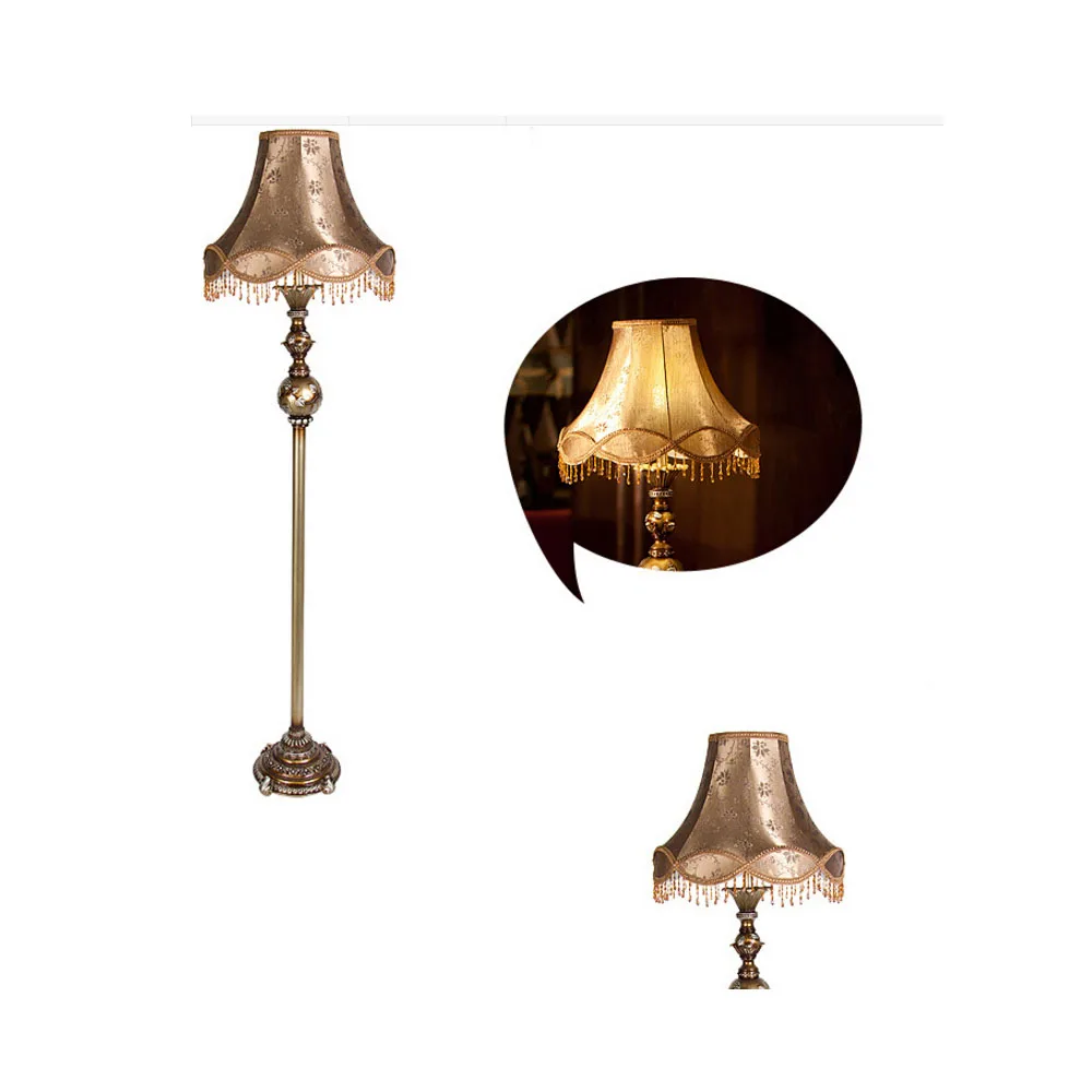 Resin Led Floor Lamp Antique Luxurious Bedroom Design Led Bulb Lamp E27 110V-220V European Style Floor Lamp for Living Room Lamp