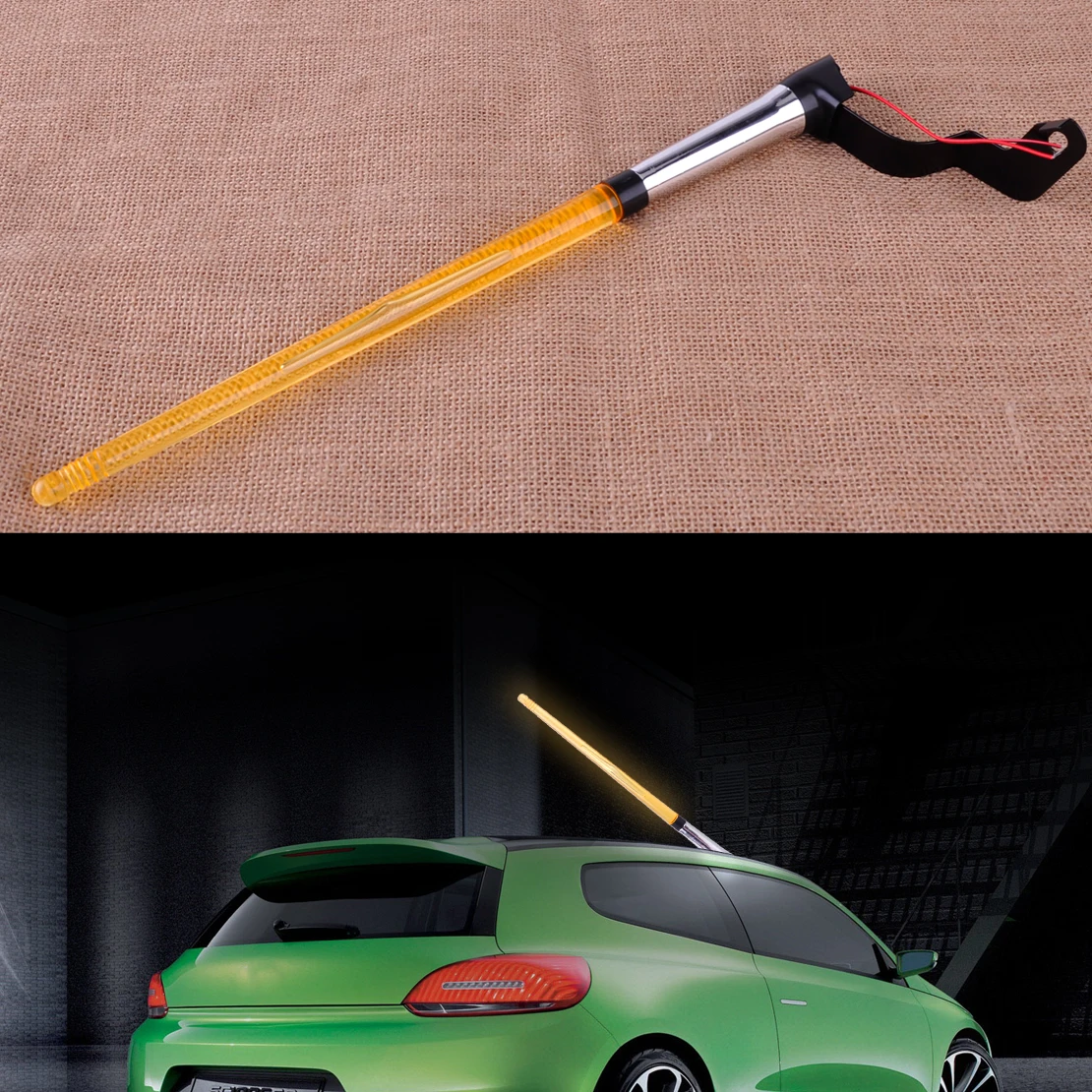 

CITALL Auto Car Vehicle DC 12V Flag Pole LED Light Signal AM FM Decorative Aerial Antenna