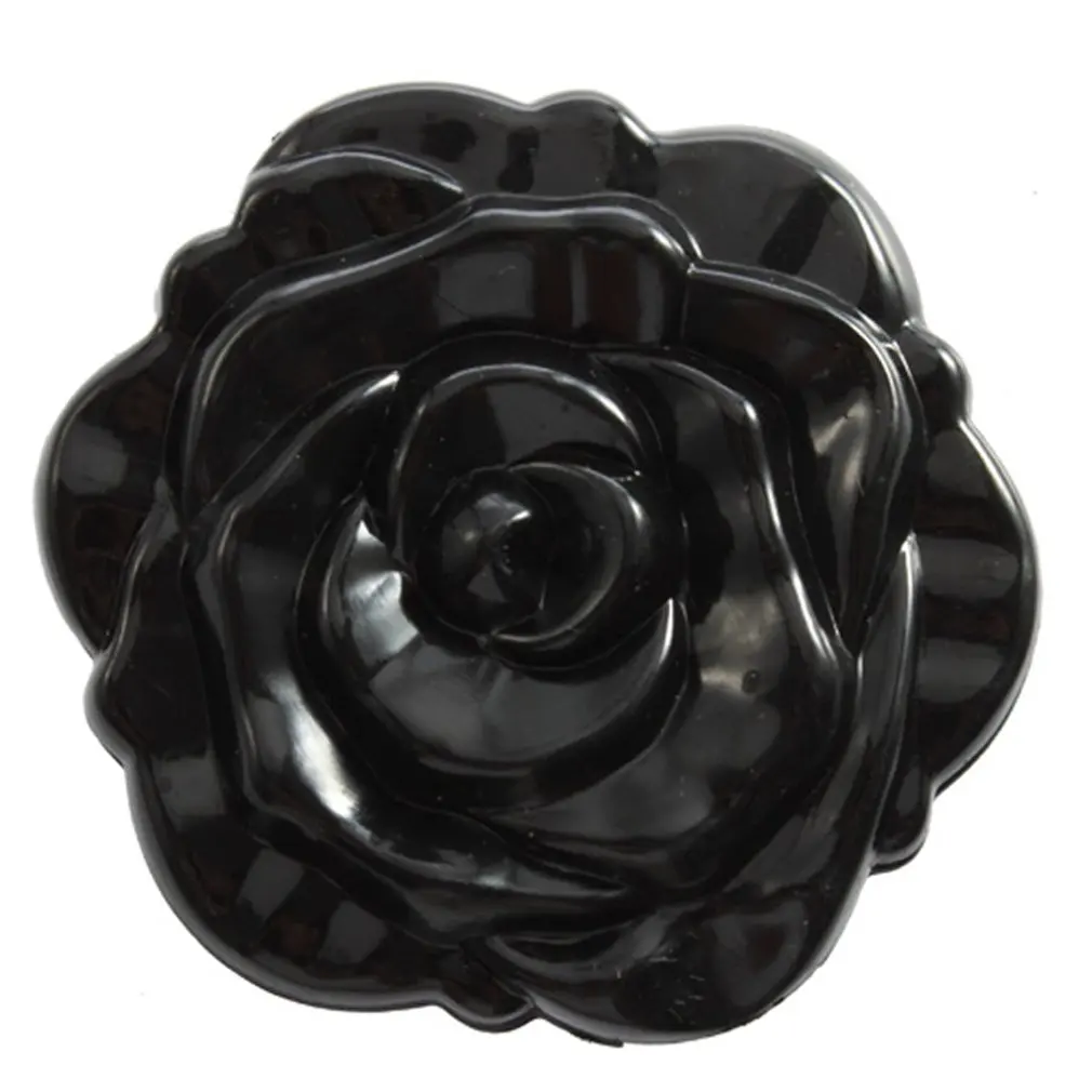 

1 pcs 3D Stereo Double Sided Cute Retro Rose Shape Makeup Compact Cosmetic pocket personal Mirror for women men lady girl Black