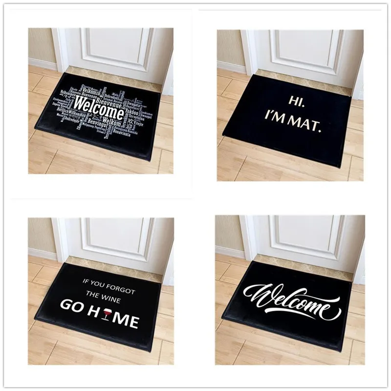 Welcome Doormat Entrance Mat Hallway Simple Black White Printed Anti-Slip Floor Mat Area Rugs Funny Custom Front Door Mat Carpet Welcome Doormat Entrance Mat Hallway Simple Black White Printed Anti-Slip Floor Mat Area Rugs Funny Custom Front Door Mat Carpet