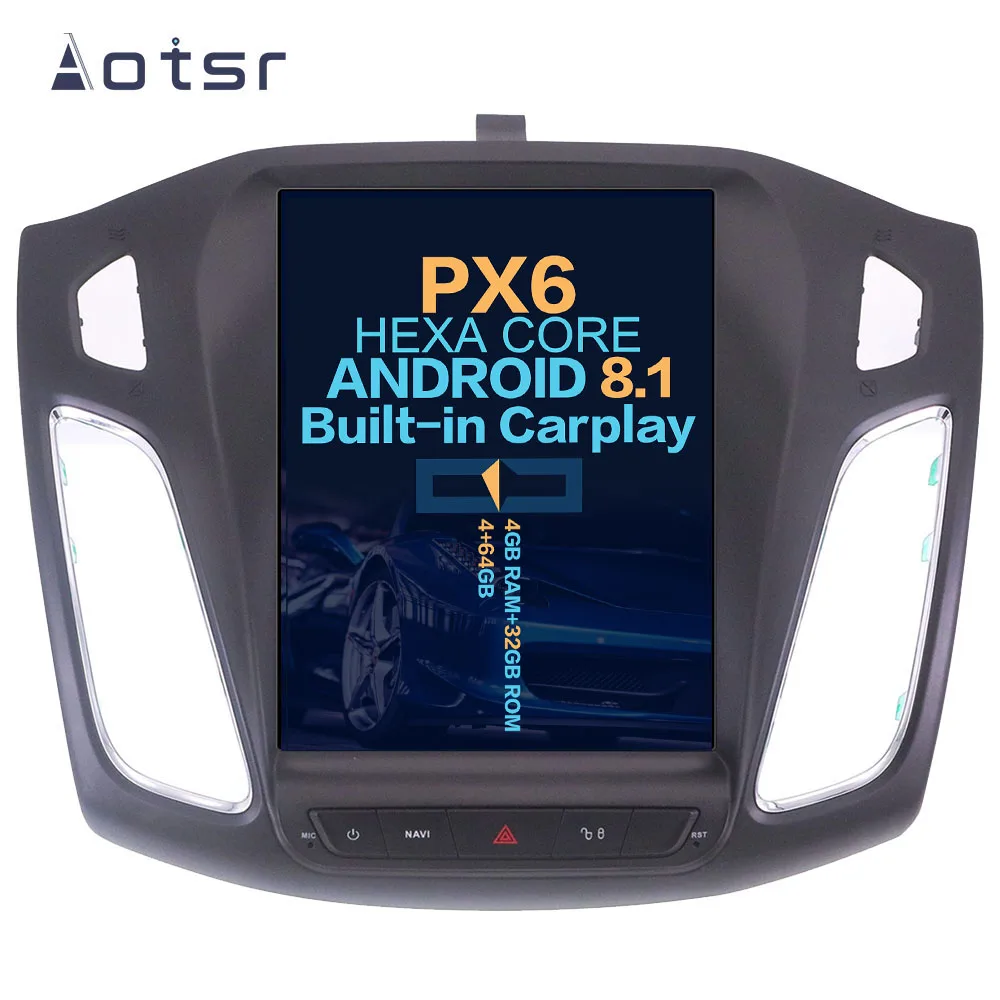 Clearance Car Multimedia Android 8.1 Tesla style GPS Navigation For Ford Focus 2012-2017 Auto stereo radio headunit wifi car dvr car audio 2