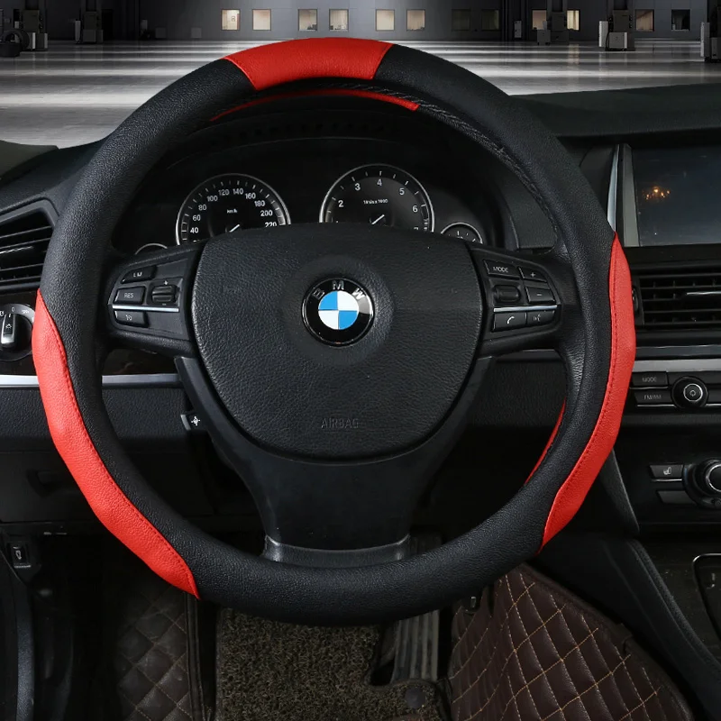 

KKYSYELVA car steering wheel cover 38cm Fashion Wheel Covers for Women Lady Leather Steering-wheel Auto Interior Accessories