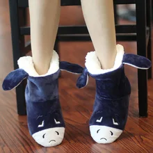 Winter cotton-padded Women package with slippers cotton-padded shoes high thermal cotton-padded shoes slippers short fits most