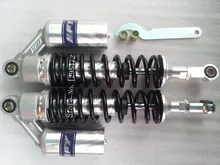 Universal 350mm Motorrad Stoßdämpfer für Honda Yamaha Suzuki Kawasaki schwarz + Silber