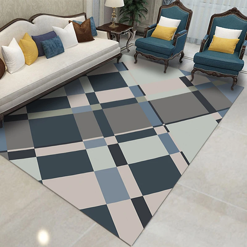 

Nordic Style Geometric Pattern Carpet Living Room Rug Sofa Coffee Table Mat Bedroom Yoga Pad Rectangular Bedside Blanket Floor
