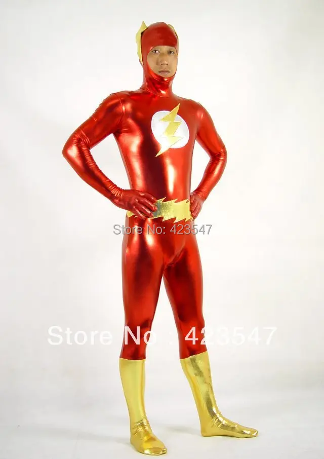 Justice League DC Comics The Flash Red and yellow metal fabric The Flash superhero costumes Hallowe