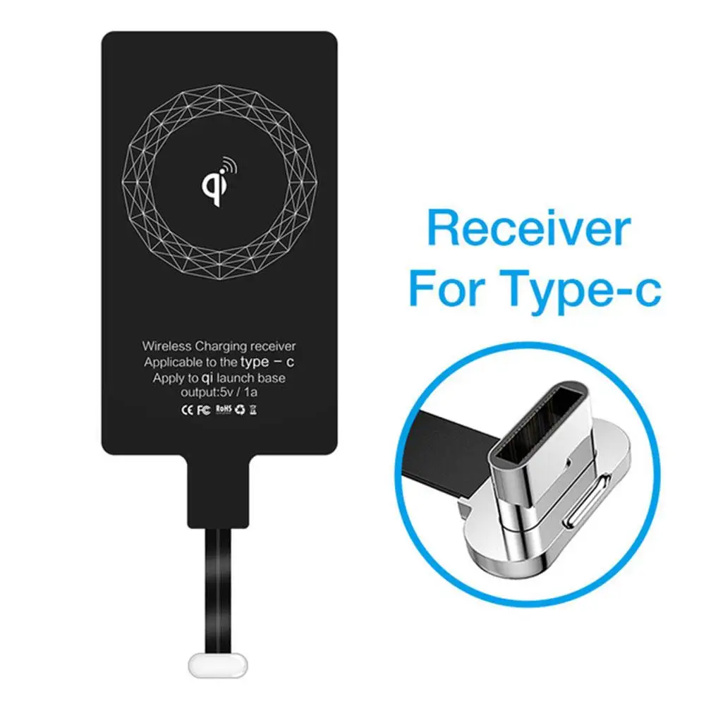 

Hot Universal Wireless Charger Receiver Ultra Thin Phone Quick Charging Receiver for USB Type-C Phone