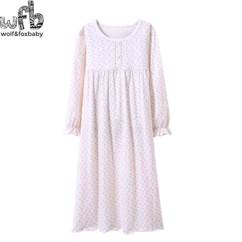 Online Venta al por menor de 3 14 años de manga larga de algodón ropa de dormir para niños pijamas para niñas otoño primavera estampado