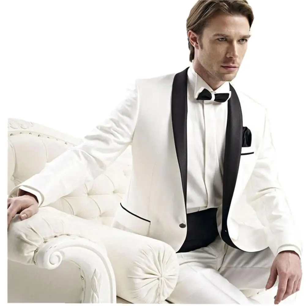 2 Piece Men Suit White Wedding Suits For Men 2019 Men Suit Slim Fit Mens Formal Suits With Pants Costume