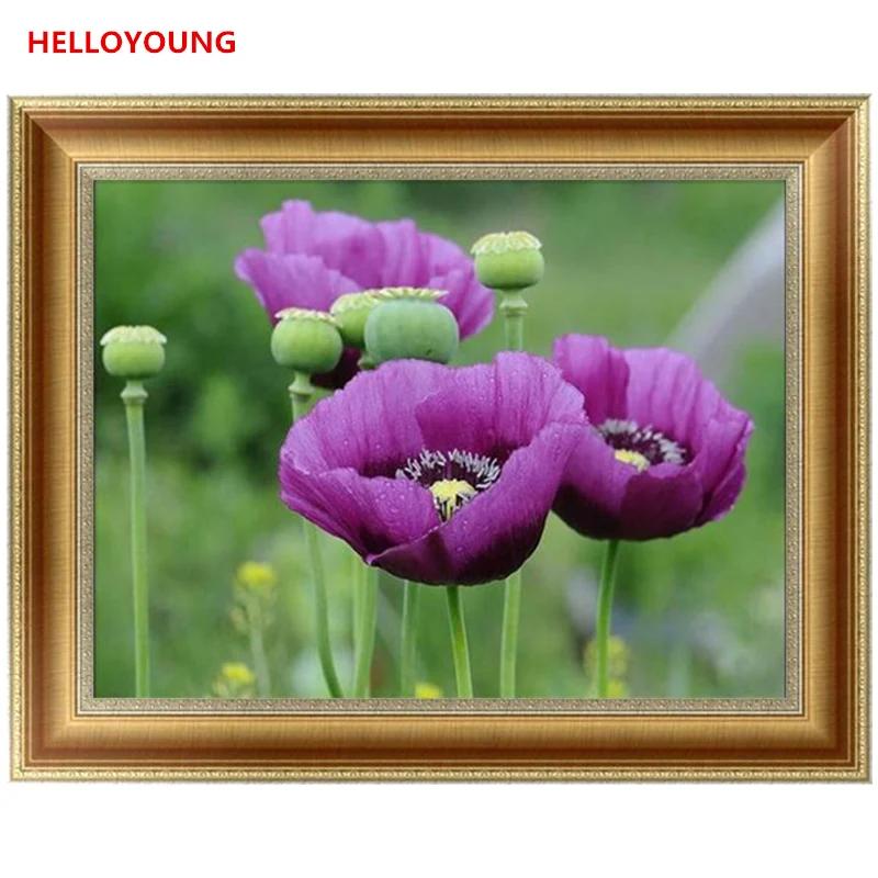 DIY 5D Partial Diamond Embroidery Flowers bloom Diamond Painting Cross