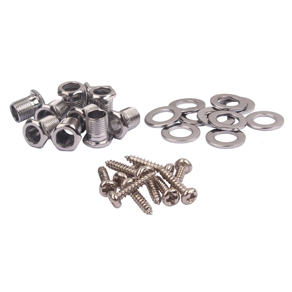 10Pcs Hex Threaded Bushing Ferrules Mounting Screw for Ukulele Guitar Tuning Peg Tuner Machine Heads