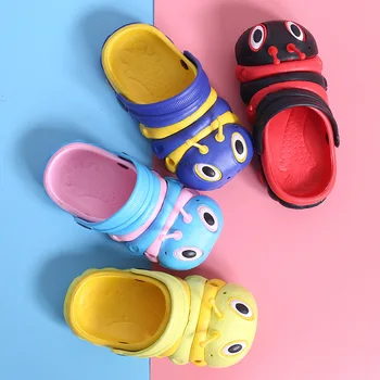 

Baby Slippers Cartoon Caterpillar Toddler Beach Water Garden Slippers Kids Boy Cave Shoes Child Flip Flops Indoor Cute Sandals