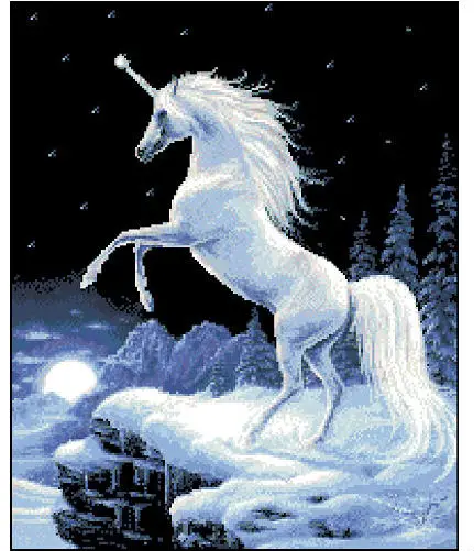 

Embroidery Package Free Shipping Cross Stitch Kits Unicorn Monlight