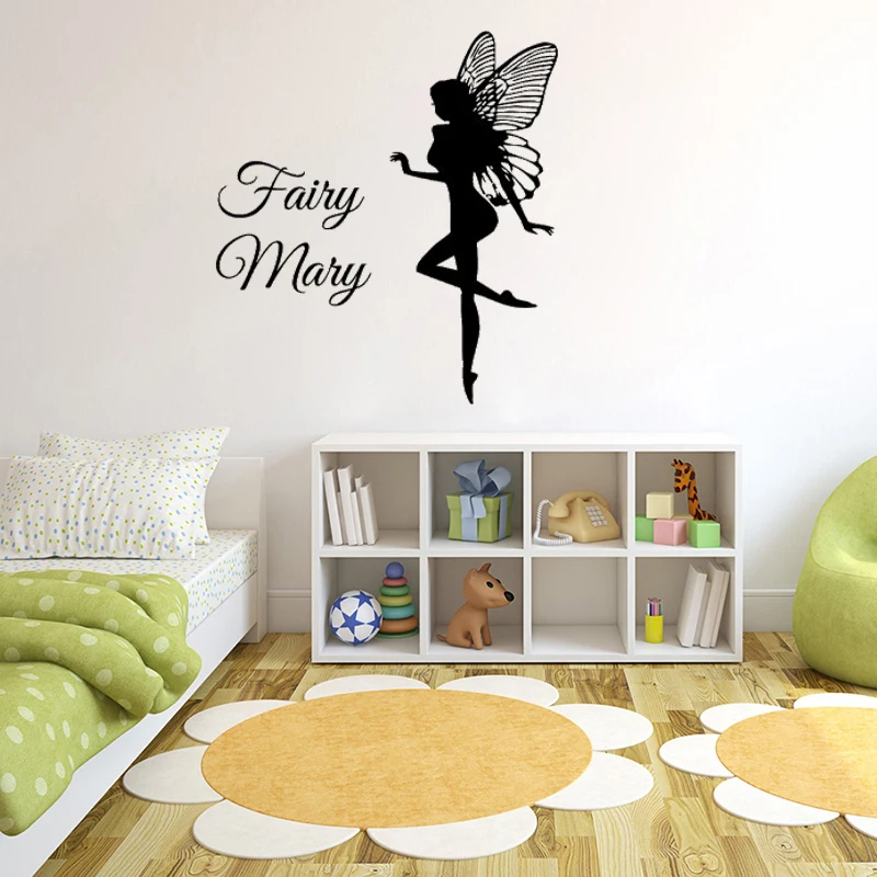 Removable Flower Fairy Butterfly Wall Stickers PVC Room Decal V0E2 Girls E4O6