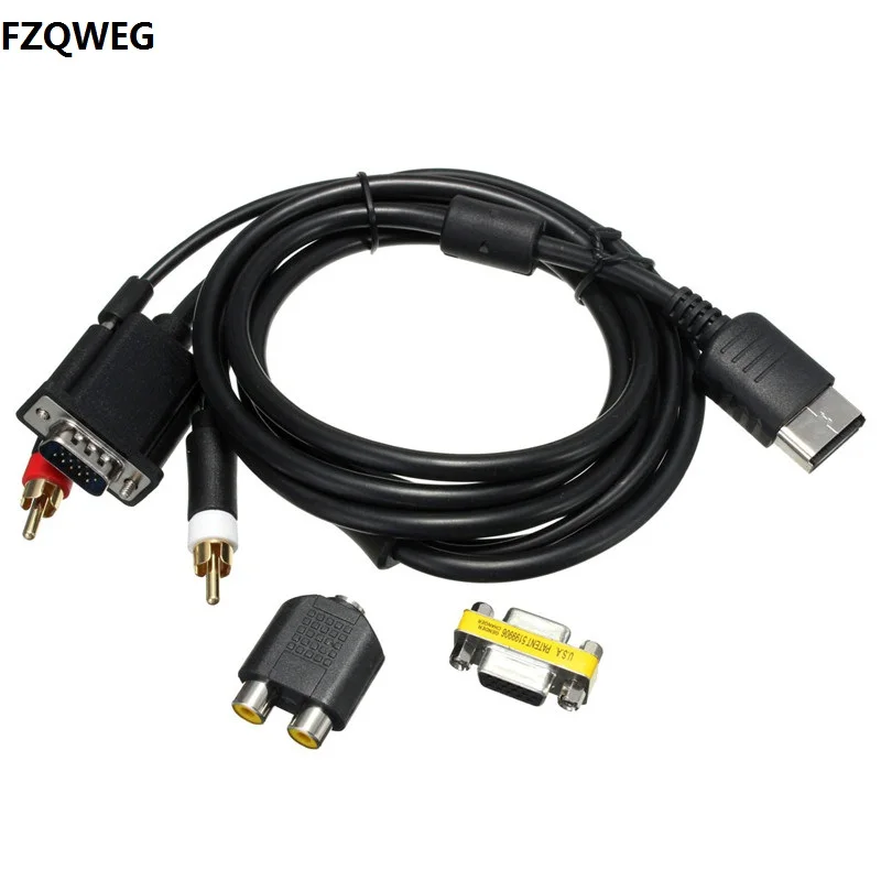 Black color High Definition VGA Cable RCA Sound Adapter HD Box PAL NTSC Cable For Sega Dreamcast Video Games Console Black color High Definition VGA Cable RCA Sound Adapter HD Box PAL NTSC Cable For Sega Dreamcast Video Games Console