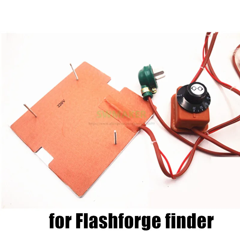 Aquecedor de Silicone + Placa Base de Alumínio Atualização para Flashforge Swmaker 250 w Cama Aquecida Vidro Kit Finder Impressora 3d 120 v - 220 - Imagem 5