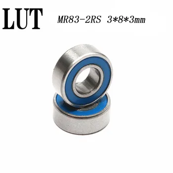 

High quality 10PCS ABEC-5 MR83-2RS MR83 2RS MR83 RS MR83RS 3x8x3 mm Blue rubber sealed miniature deep groove ball bearing