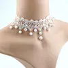 New Fashion Elegant Vintage Imitation Pearl White Lace Statement Choker Necklaces Bridal Jewelry For Women Wedding ► Photo 1/6