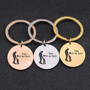 

Gift To Daddy Key Chain Simply Pattern Cartoon Drawing Family Love Papa Ist Der Beste Engraved Charm Father's Day Present