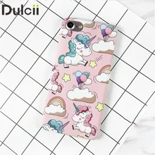 Dulcii для iPhone 6 6 S плюс 8 7 7 Plus коробки Единорог Пластик жесткий смартфон задняя крышка Крышка Для Apple iPhone 5 5S SE Капа