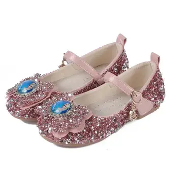

Girls shoes princess shoes 2019 new children crystal shoes Elsa Anna flat shoes party footwear causal sneaker