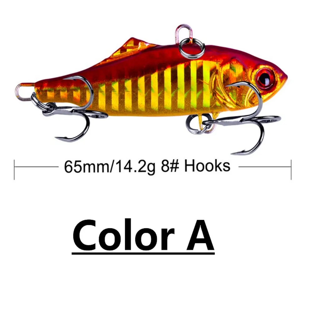 FISHINAPOT 6.5 سنتيمتر 14.2 جرام VIB الصيد السحر الاصطناعي المتذبذب الصيد الطعم جودة المهنية Crankbaits مع 8 # التريبل خطاف