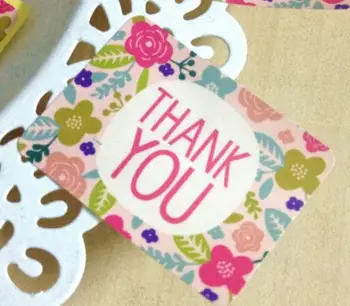 

135pcs Rectangle Thank you Flower pattern Sticker Multifunction Seal Gift Label Sticker
