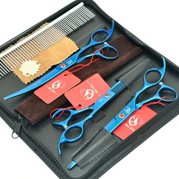

Meisha 7 inch Grooming Scissors Set for Haircut Dogs Japan 440c Pet Cutting Thinning Curved Shears Hairdressing Tool HB0118