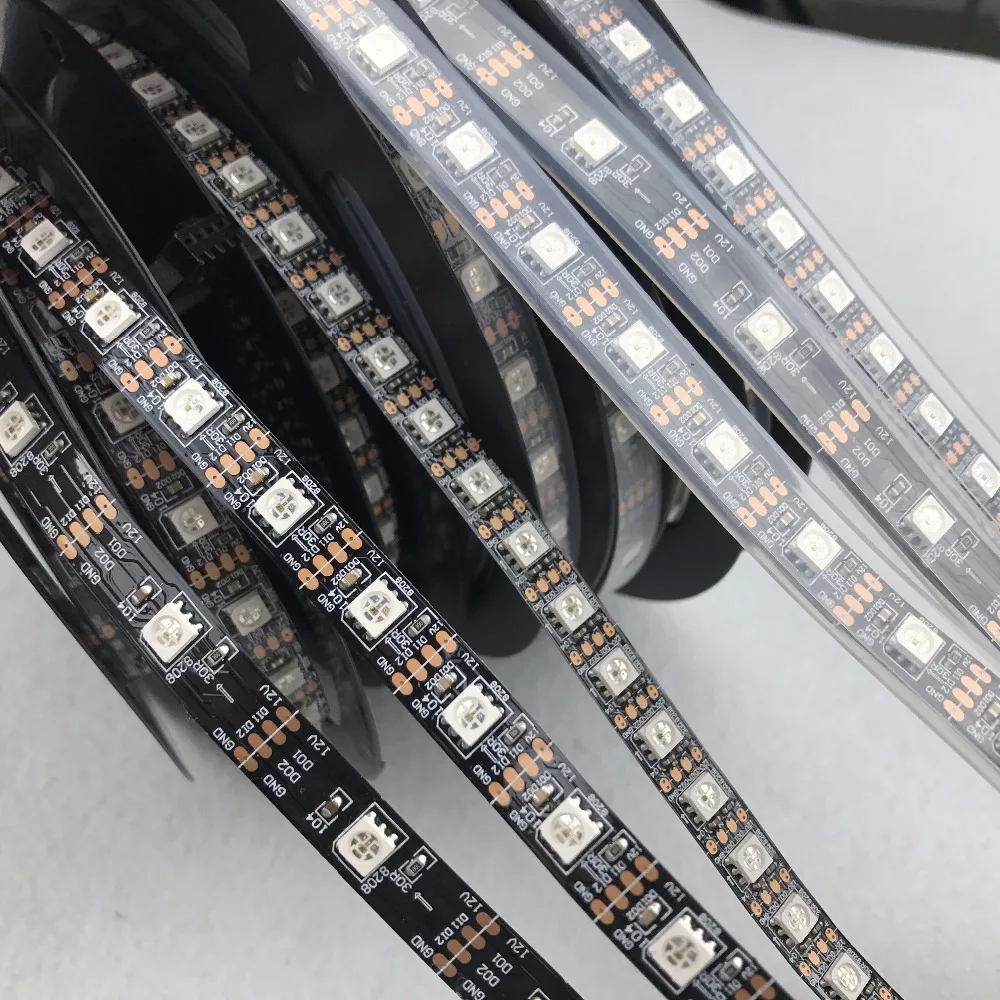 Полноцветная Адресуемая RGB светодиодная Пиксельная лента 12 В постоянного тока